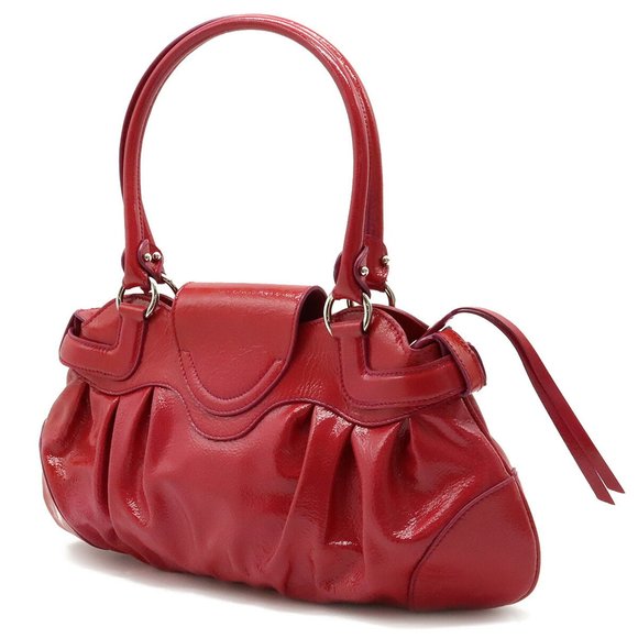 Salvatore Ferragamo Gancini Marissa handbag shoulder bag patent leather red pink - Picture 2 of 8